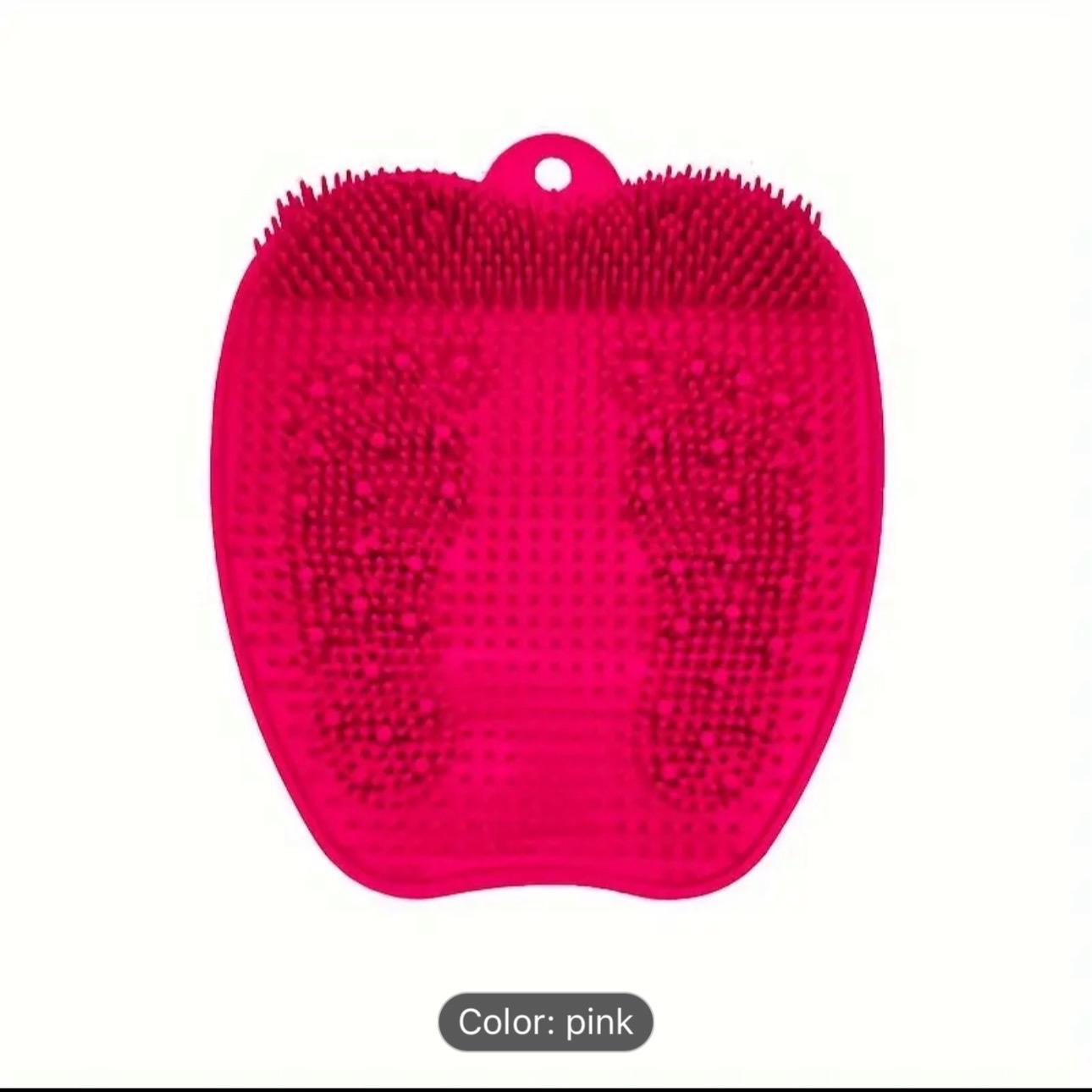 Silicone Foot Scrubber Shower Mat – Non-Slip Exfoliating Foot Massager with Suction Cups