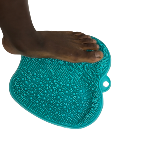 Silicone Foot Scrubber Shower Mat – Non-Slip Exfoliating Foot Massager with Suction Cups